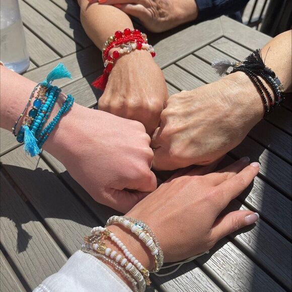 New, bundle of 3 packs of 6 strands each, beads and charms on stretch chord - Picture 4 of 15